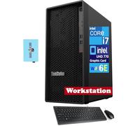 Lenovo ThinkStation P360 Desktop (Intel i7-12700 de 12 núcleos, Intel UHD 770, RAM DDR5 de 16 GB, SSD PCIe de 128 GB, WiFi 6E, Bluetooth 5.1, USB KYB y ratón, Win 10 Pro) con Dockztorm Hub