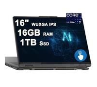 Lenovo Yoga 7 16 2 en 1 AI PC Laptop 16 pulgadas WUXGA IPS Touch brillante Intel 12-core Ultra 7 155U 16GB RAM 1TB SSD retroiluminada huella dactilar Thunderbolt FHD IR cámara de privacidad Win11 con