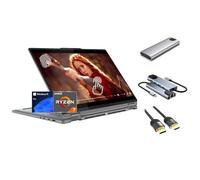 Lenovo Yoga 7 2 en 1 16" 2K Touchscreen Laptop, AMD Ryzen 7 8840HS AI CPU, 16GB RAM, 1TB SSD + 256GB Portable SSD, 3 en 1 External Storage Bundle, Teclado Retroiluminado de US, Win 11 Pro