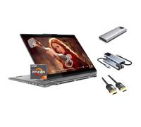 Lenovo Yoga 7 2 en 1 16" 2K Touchscreen Laptop, AMD Ryzen 7 8840HS AI CPU, 16GB RAM, 1TB SSD + 256GB Portable SSD, 3 en 1 External Storage Bundle, Teclado Retroiluminado de US, Win 11