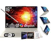 Lenovo Yoga 7 2 en 1 AI PC Copilot+ Laptop, pantalla táctil LCD 2K de 40.6 cm, AMD 8-Core Ryzen AI 7 350, 16GB LPDDR5X, 1TB SSD, WiFi 7, retroiluminado KB, huella dactilar, cámara web 1080P, W/128 PSD