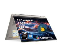 Lenovo Yoga 7 2 en 1 Copilot+ AI PC Laptop | 16 pulgadas WUXGA IPS Touch | AMD Ryzen AI 5 340 (hasta 50 Tops) | 16GB DDR5 2TB SSD | para Creator Business Professional Wi-Fi 7 Win11 Pro con accesorio