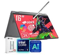 Lenovo Yoga 7i 2 en 1 AI Ready Laptop, pantalla táctil 2K de 40.6 cm, Core Ultra 5 226V (>Ultra 7 155U), Copilot+ PC, teclado retroiluminado, huella dactilar, WiFi 7, Windows 11 Home, gris (16GB 8533
