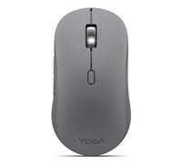 Lenovo Yoga - Ratón Silencioso Bluetooth (Inalámbrico, Ergonómico, Ambidiestro, Sensor Óptico IR LED, 6 Botones, Rueda Desplazamiento, Conectividad Simultánea, x1 Batería AA) - Gris Luna