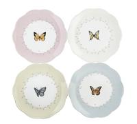 Lenox Butterfly Meadow - Juego de platos de postre (4 piezas, 1,4 kg), multicolor