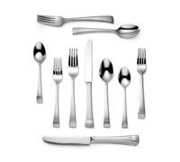 Lenox Federal Platinum - Juego de cubiertos esmerilados (20 piezas, 1,4 kg, metálico)
