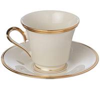 Lenox Piece Teacup and Saucer Set Eternal-Juego de Taza de té y platillo (2 Piezas), cerámica, Hueso