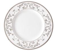 Lenox Silver Platinum Accent Plate Opal Innocence-Placa Decorativa de Platino, Color Plateado, cerámica, metálico
