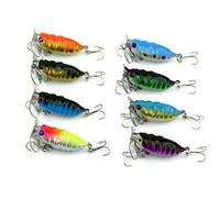 LENPABY 8 unids Top Insectos De Agua de Plástico Señuelo Cebo de Pesca Bass Crank Bait Hook 4 cm 4.4g