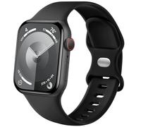 Lenrao Compatible con correas de Apple Watch para hombres de 1.73 pulgadas, 1.77 pulgadas, 1.65 pulgadas, 1.99 pulgadas, correas deportivas de silicona negra ajustables para iWatch Band / Watch Series