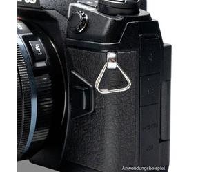 Lens-Aid Anillas triangulares de conexión de correas con tapa protectora Juego de 4 para correas y lazos
