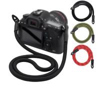 LENS-AID Correa cámara estilo cuerda (100 cm) - Correa de cuello o hombro de nailon resistente para DSLR, sin espejo, retro y analógica - Fijación universal