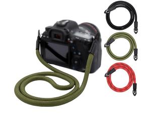 LENS-AID Correa cámara estilo cuerda (100 cm) - Correa de cuello o hombro de nailon resistente para DSLR, sin espejo, retro y analógica - Fijación universal