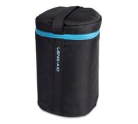 LENS-AID Funda para lente gruesa acolchada: funda protectora con cremallera y hebilla para cinturón, Negro , L (10 x 19 cm), Negro