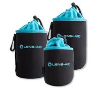 LENS-AID - Funda para Lentes de cámara de Neopreno con Forro Polar: Funda, Bolsillo para Proteger Lentes con cordón, Negro, Juego de 3 (XXS, XS,S), Moderno