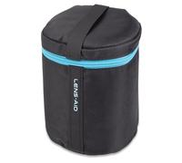 LENS-AID Funda para objetivos con acolchado grueso: Funda protectora para objetivos con cremallera y hebilla para cinturón, Negro , M (10 x 16 cm)