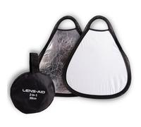 Lens-Aid Reflector Plegable 2 en 1 de 30 cm (Plata/Blanco) - Reflector de Luz para Fotografía de Estudio y Exterior con Bolsa de Almacenamiento