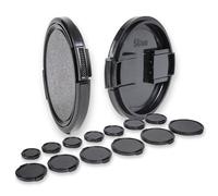 Lens-Aid Tapa de Objetivo Retro de 55 mm con Cierre Clip - Repuesto para Objetivos de Cámara - Compatible con Lentes de Fujifilm, Sony, Canon, Nikon