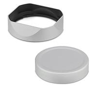 Lens Hood， Parasol de Bayoneta Cuadrada de Metal, Compatible con Fujifilm XF33mm F1.4 R WR, XF 23mm F/1.4 R LM WR, con Tapa ，Replacement(Silver)