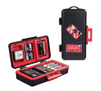 LENSGO Estuche para Tarjeta de Memoria, D950 Funda para Tarjeta de Memoria Compacta - Caja Tarjeta de Memoria Prueba de Agua y Polvo para 3 Baterías de Cámara, 6 Tarjetas SD, 3 Tarjetas CF/XQD (Rojo)