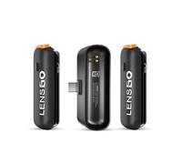 LENSGO Micrófono Lavalier inalámbrico para Android, micrófonos de solapa profesionales Duali de 2.4 GHz, micrófono inalámbrico Plug-Play, micrófono de solapa para grabación de video, entrevista,