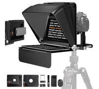 LENSGO Teleprompter - Prompter de 10 pulgadas para tableta, smartphone, cámaras DSLR/SLR con mando a distancia, aplicación gratuita compatible con iOS/Android para entrevistas, lecciones en línea,
