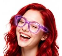 Lensless Glow Party Glasses - Bright Fluorescent Dress Up Props | Eye Catching Novelty Eyewear Accessories for Special Occasions | Music Festivals Birthday Parties Holiday Gatherings