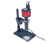 Lente, 4K 2K 1080P 51MP Laboratorio de Video Industrial VGA USB Microscopio Cámara Zoom 130x C-Mount Lente Anillo luz LED for reparación PCB teléfono(Style C-VGA HDMI)