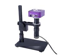 Lente, 4K 2K 1080P 51MP Laboratorio de Video Industrial VGA USB Microscopio Cámara Zoom 130x C-Mount Lente Anillo luz LED for reparación PCB teléfono(Style A-51MP)