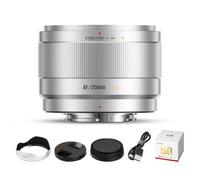 Lente 7Artisans AutoFocus 25mm F1.8 APS-C Frame Lite Serie F1.8 de Gran Apertura Compatible con reconocimiento Facial y Ocular Compatible con Fujifilm Fuji X-H/T/T30/S/E/A Fuji X-E2 Fuji X-T2,Plata