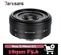 Lente 7artisans Cookies Full Frame de 18 mm F5.6 con Enfoque Manual para Fotografía de Humanidades, Compatible con Sony E, Nikon Z, Panasonic L-mount Negro