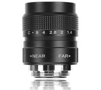 Lente CCTV de 25 Mm F1.4 para Cámara con Montura C, Lente de Película con Montura C para Bares, Tiendas, Estacionamientos, Casas, Almacenes, 19,6, 30 Cm de Diámetro Exterior (Negro)