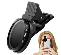 Lente con clip CPL, filtro de lente para cámara, lente ultra delgada, filtro de imágenes de aluminio con marco solar, portátil y ligero diseño, tamaño ideal para fotografía móvil y astronomía