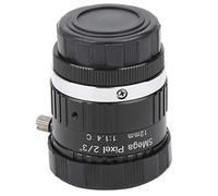 Lente de 5 MP HD 12 mm C Mount F1.6 de Apertura Manual para cámaras de Video Digitales de Seguridad. Alta compatibilidad. Construcción de aleación de Aluminio. Baja distorsión.