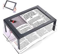 Lente de aumento A4 página completa, 3 x lectura plegable manos libres con 12 LED para leer