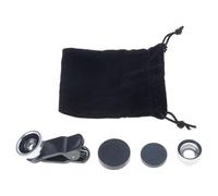 Lente de cámara 3 en 1 portátil con clip para teléfono, lente ojo de pez, gran angular, lente macro ojo de pez con clip