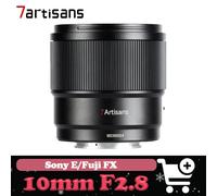 Lente de cámara 7artisans AF de 10 mm, con apertura fija de 2,8, enfoque automático y gran angular, compatible con las cámaras Sony E, Fuji FX y Nikon Z. black