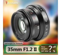 Lente de Cámara 7artisans APS-C 35mm F1.2 II de Gran Apertura para Fotografía Humanista con Montura Sony E, Fuji X, Nikon Z, RF, Canon M43 Negro