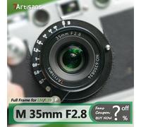 Lente de Cámara 7artisans M 35mm F2.8 de Fotograma Completo, Estándar, para Fotografía de Personas, con Montura Leica LM L39 Negro