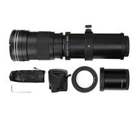 Lente de cámara con Montura T2, 420-800 mm F8.3-16 Lente con Zoom de Enfoque Manual Lente súper telefoto con teleconvertidor 2X, para cámara con Montura F de Nikon(Negro)