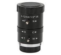Lente de Cámara CS Mount Zoom Ajustable 4-12mm con Enfoque Manual y Diafragma, 1/2 Pulgada, Campo de Visión 90° - 25°, Material ABS, Compacto y Duradero