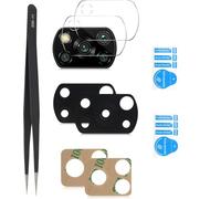 Lente de cámara trasera y kit de vidrio templado para Xiaomi Poco X3 NFC, Mi 10T Lite, Poco X3 Pro (negro, 3+3+pinzas+cinta)