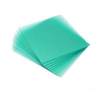 Lente de casco de soldadura, placa de repuesto de policarbonato transparente resistente al fuego para cascos, para corte de soldadura eléctrica de hidrógeno, verde, paquete de 10 (138 x 126 mm)