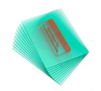 Lente de casco de soldadura, placa de repuesto de policarbonato transparente resistente al fuego para cascos, para corte de soldadura eléctrica de hidrógeno, verde, paquete de 10 (115 x 90 mm)
