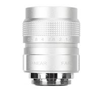 Lente de CCTV de 25 mm F1.4, Lente de cámara de Montaje C, Carcasa de Aluminio Resistente, Campo de visión más Amplio, Ajuste de Apertura Manual, óptica para Bares de (Silver)