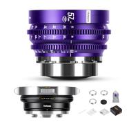 Lente de Cine 7artisans 57mm T2.9 con Efecto Bokeh Floral Explosivo (Morado) + Adaptador PL multimontura (PL-E/Z/RF/L) - Paquete para Cine y fotografía creativos