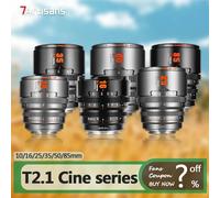 Lente de Cine 7artisans S35 Frame 10/16/25/35/50/85mm T2.1 Hope Prime Compatible con FX30 RED GH9 GH5 XT5 XT4 XT50 A7M4 A7R5 RF all in