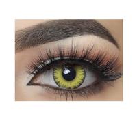 Lente de contacto de color fantasía Crazy Lens Cosplay "Mysa Lens®" ojos hombre lobo amarillos/Yellow Werewolf + Avizor Solution para lente 10 ml + funda incluye 12 meses sin Correction