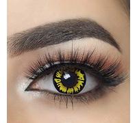 Lente de contacto de color fantasía Crazy Lens Cosplay "Mysa Lens®" ojos lobo Twilight/Black Wolf incluye Solution para lente 10 ml + funda -12 meses sin Correction