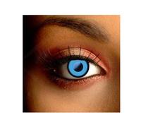 Lente de contacto de color fantasía Crazy Lens Cosplay "Mysa Lens®" ojos Saw azul/Blue Saw + solución para lente 10 ml + funda incluye - 12 meses sin Correction